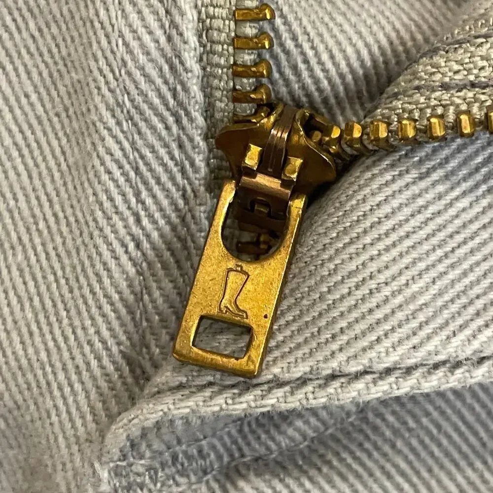 Wrangler 33x30 USA Gray Twill Jeans | Vintage Cowboy Cut Straight Leg Y2K Rare - Picture 7 of 10